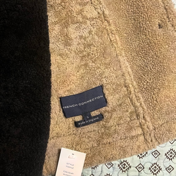 FRENCH CONNECTION LOUIE SHEEPSKIN PATCHWORK JACKET - Picture 7 of 9